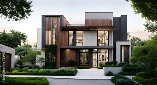 A large modern house with a lot of windows © Usman