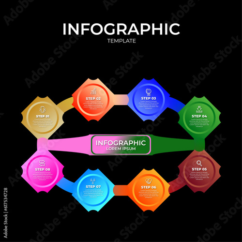 Modern flat circular diagram infographic template vector illustration	
