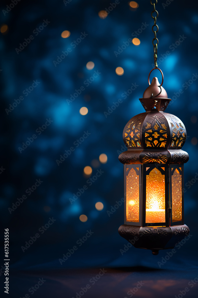 Lantern with night light background for the Muslim feast of the holy month of Ramadan Kareem Lantern with night light background for the Muslim feast of the holy month of Ramadan Kareem