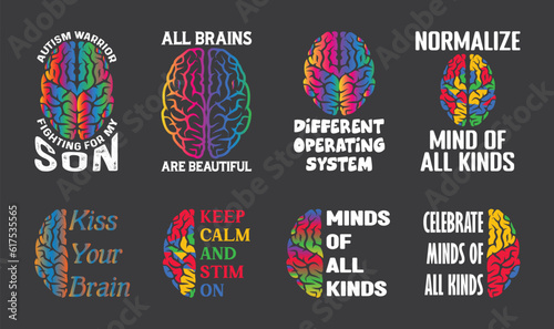 Autism T shirt Design Bundle, Vector Autism T shirt  design, Autism shirt,  Autism typography T shirt design Collection