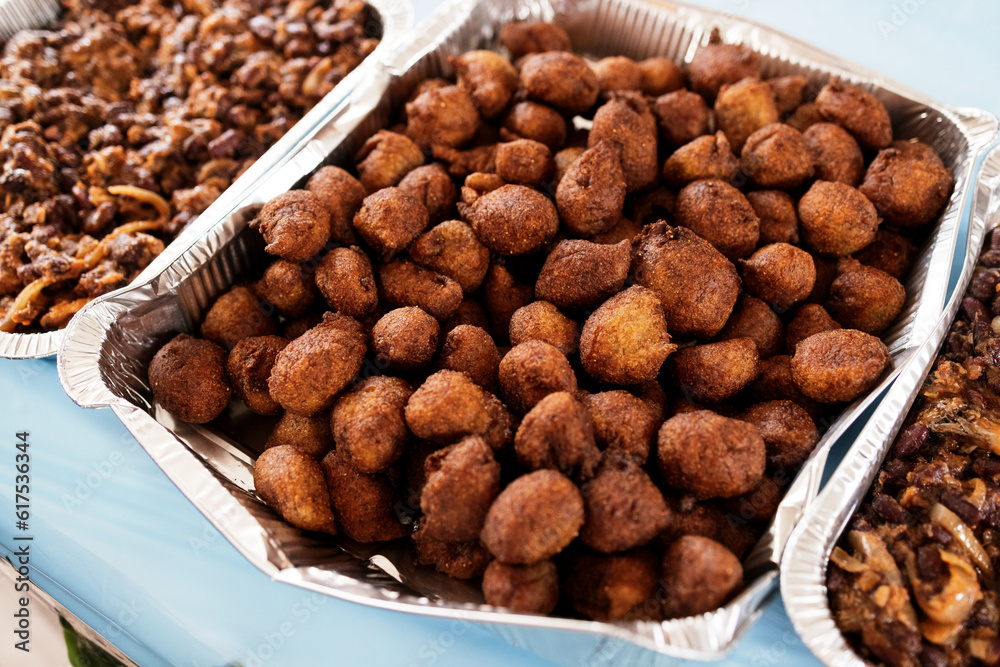 corn fritters, African dish and African cuisine. corn fritters, African dish and African cuisine.
