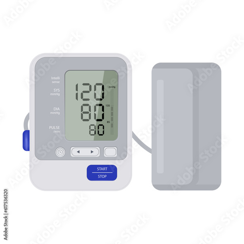 Automatic medical tonometer. hypertensive heart disease. Measuring blood pressure and heart rate. Health and Medicine