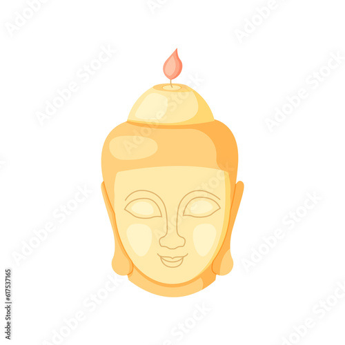 Candle in the shape of a Buddha head