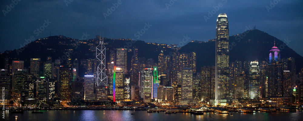 Hong Kong Island by night