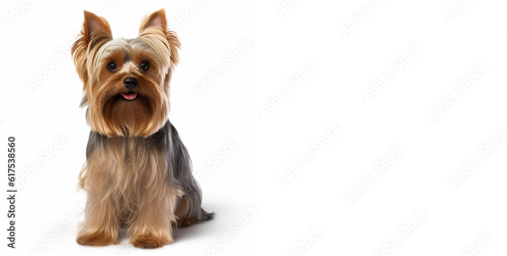 Yorkshire terrier on white background. Copy space Yorkshire terrier on white background. Copy space