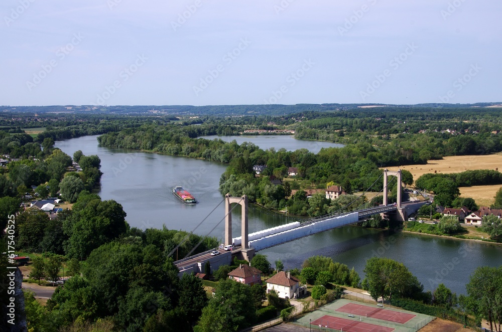 Bridge over the river Seine in La Roche Guyon in France, Europe