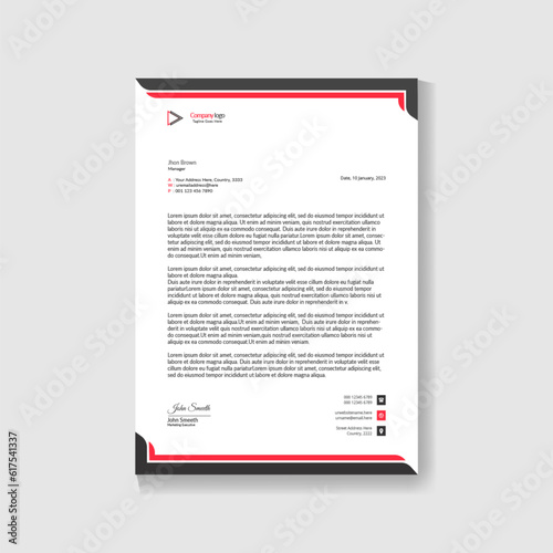 Creative professional modern clean letterhead design EPS vector design template