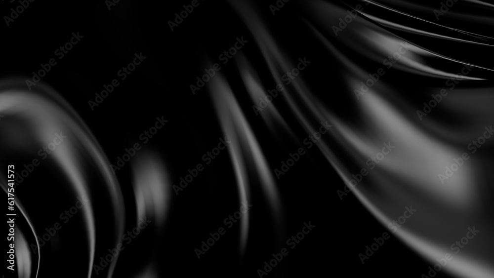 Obraz premium 3D Illustration Abstract Black Background with Glare