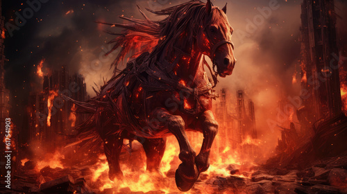 Ruin as a Red Flame Horse.Warhammer Fantasy HD, Background
