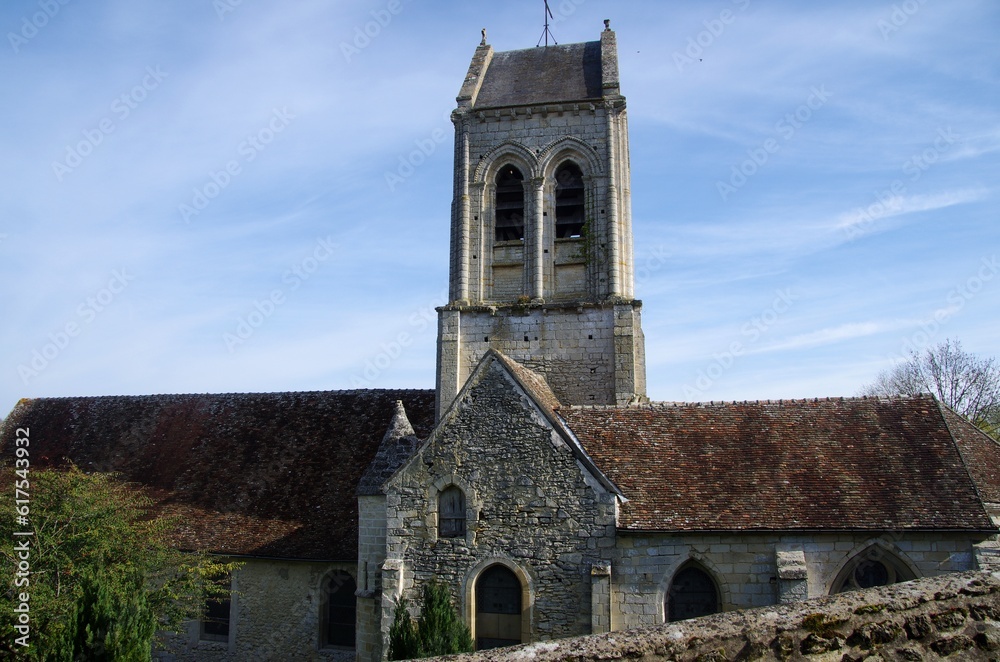 Church in a small village near Paris in France, Europe