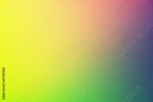  Green lime lemon yellow orange coral peach pink lilac orchid purple violet blue jade teal beige abstract background. Color gradient, ombre. Colorful mix bright fan. Rough grain noise grungy.Template.