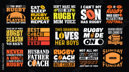 Rugby T shirt Design Bundle, Vector American Football T shirt  design, Rugby shirt,  American Football typography T shirt design Collection
