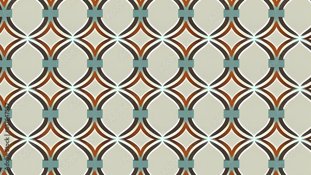 Naklejka premium Mosaic illustration, pattern of figures illustration.