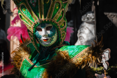 Carnaval de Veneza. Pessoa fantasiada. Festa popular.