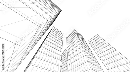 abstract architectural background 3d illustration