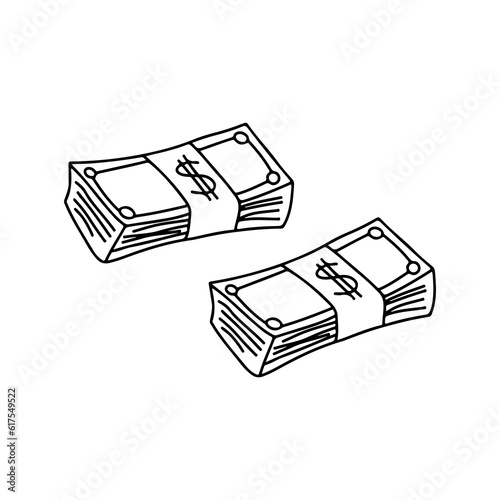 vector illustration of two wads of money