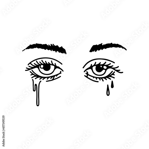 vector illustration of crying eyes