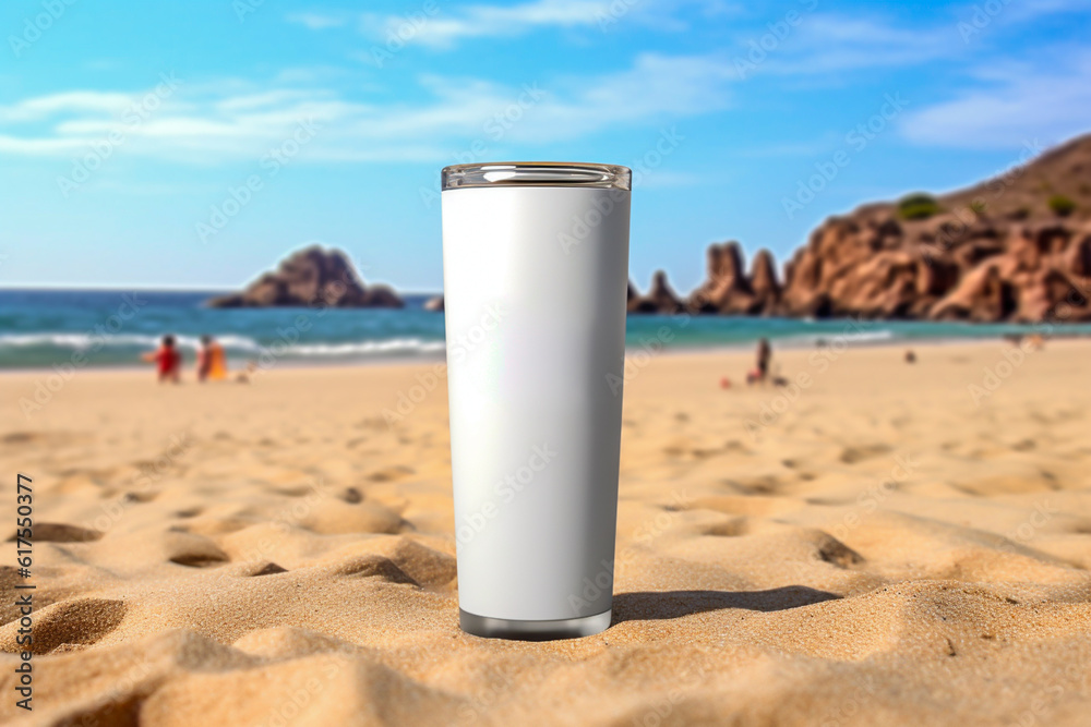 Coastal Bliss: Sip and Soak in Serenity with a White Cup on the Beach Coastal Bliss: Sip and Soak in Serenity with a White Cup on the Beach