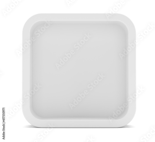 White rectangle with rounded corner, for your design. 3D illustration