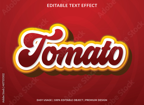 tomato editable text effect template with abstract background use for business brand and logo