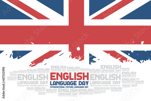 English language day concept template for background banner. Flat of england vector illustration