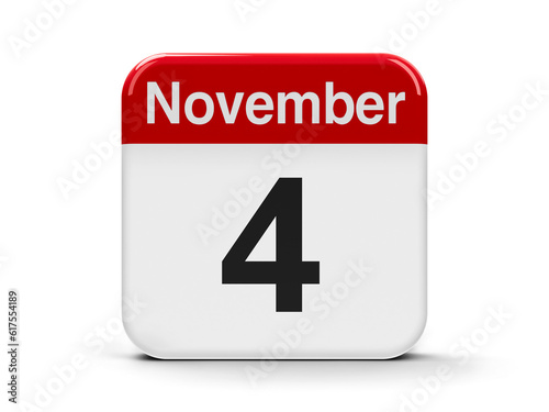 Free Download Calendar web button - The Fourth of November, three-dimensional rendering, 3D illustration - GFXLoad