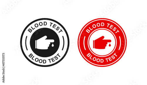  Blood test circle logo badge template. Suitable for business, health, science and technology