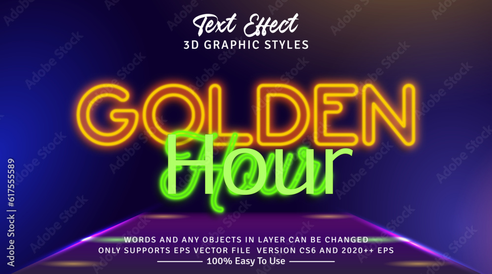 Golden Hour Letters Editable Text Effect