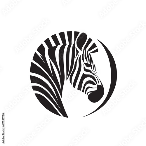 striped zebra logo illustration on white background