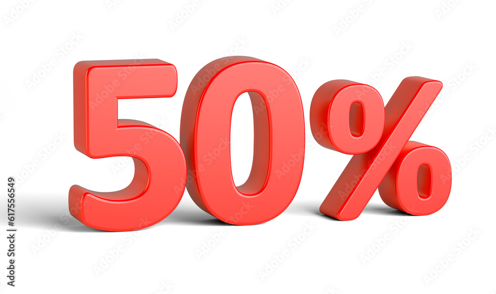 Red percent sign on white background. Business concept. 3d rendering Red percent sign on white background. Business concept. 3d rendering