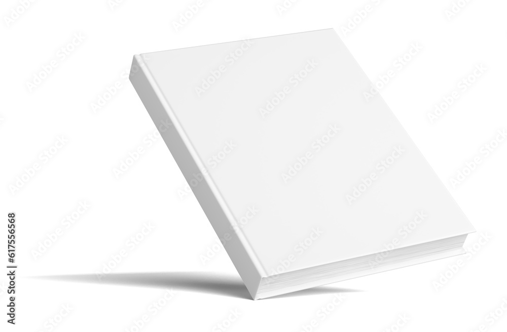 Blank Book With Shadows. Isolated On White Background. Mock Up Template. 3D Illustration Blank Book With Shadows. Isolated On White Background. Mock Up Template. 3D Illustration