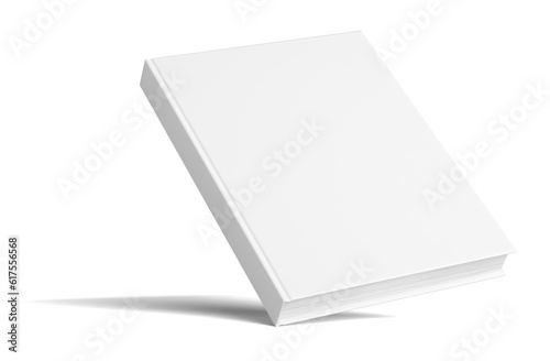 Blank Book With Shadows. Isolated On White Background. Mock Up Template. 3D Illustration