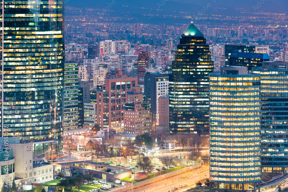 Obraz premium Modern office buildings at Providencia district in Santiago de Chile