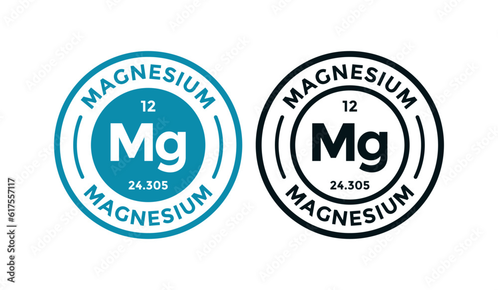 Magnesium logo badge template. this is chemical element of periodic table symbol. Suitable for business, technology, molecule, atomic symbol 