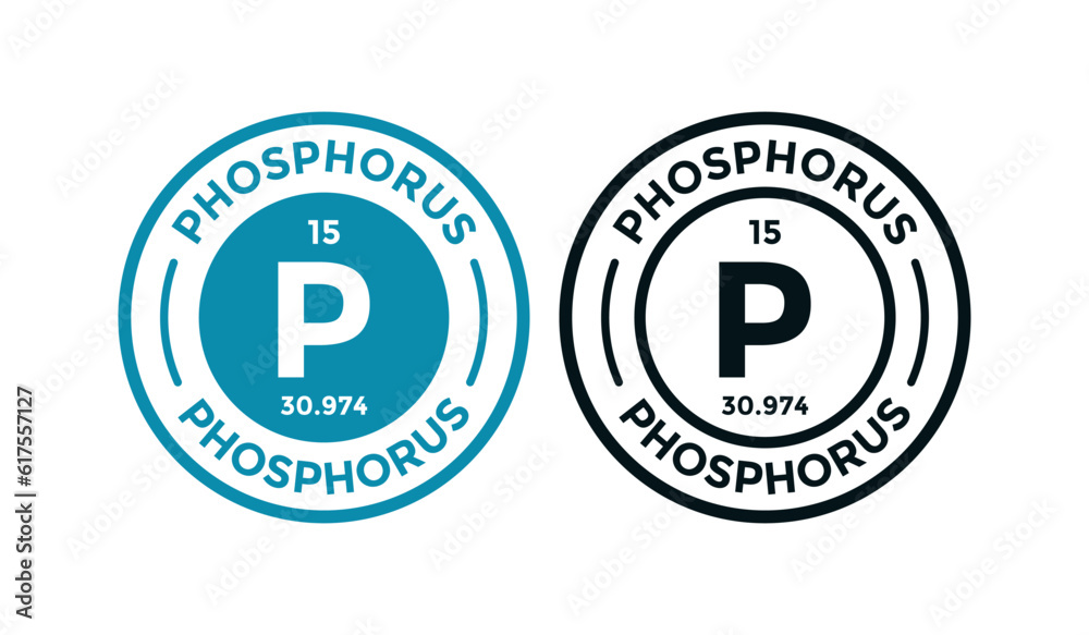 Phosphorus logo badge template. this is chemical element of periodic ...