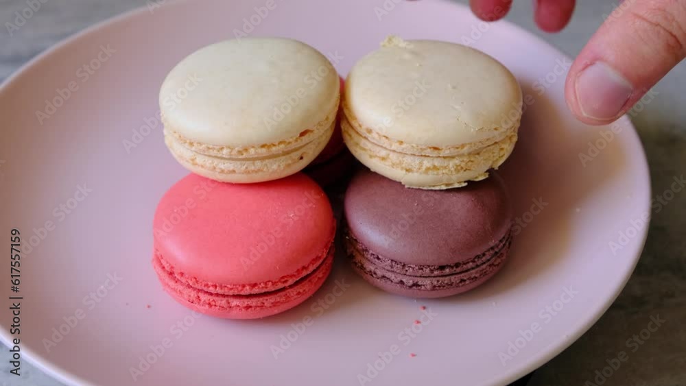 macaroons on wooden table macaroons on wooden table