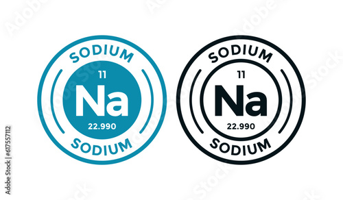Sodium logo badge template. this is chemical element of periodic table symbol. Suitable for business, technology, molecule, atomic symbol 