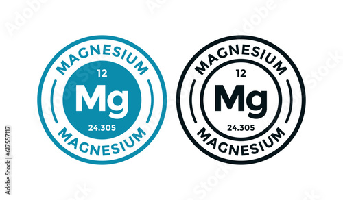 Magnesium logo badge template. this is chemical element of periodic table symbol. Suitable for business, technology, molecule, atomic symbol 