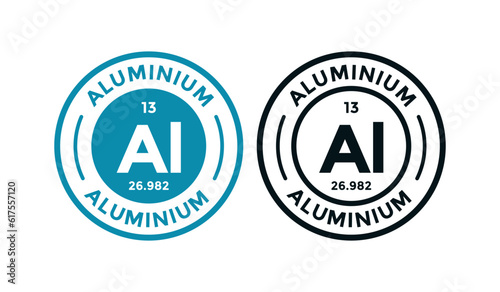 Aluminium logo badge template. this is chemical element of periodic table symbol. Suitable for business, technology, molecule, atomic symbol 