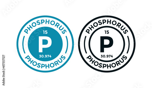 Phosphorus logo badge template. this is chemical element of periodic table symbol. Suitable for business, technology, molecule, atomic symbol 