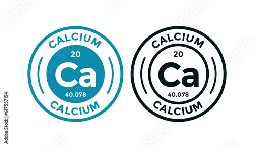 Calcium logo badge template. this is chemical element of periodic table symbol. Suitable for business, technology, molecule, atomic symbol 