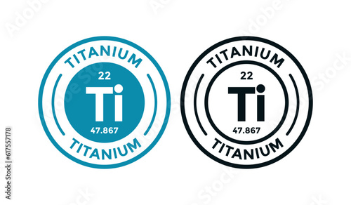 Titanium logo badge template. this is chemical element of periodic table symbol. Suitable for business, technology, molecule, atomic symbol 