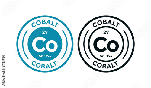 Cobalt logo badge template. this is chemical element of periodic table symbol. Suitable for business, technology, molecule, atomic symbol 