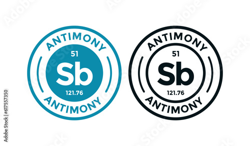 Antimony logo badge template. this is chemical element of periodic table symbol. Suitable for business  technology  molecule  atomic symbol 