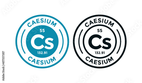 Caesium logo badge template. this is chemical element of periodic table symbol. Suitable for business, technology, molecule, atomic symbol 