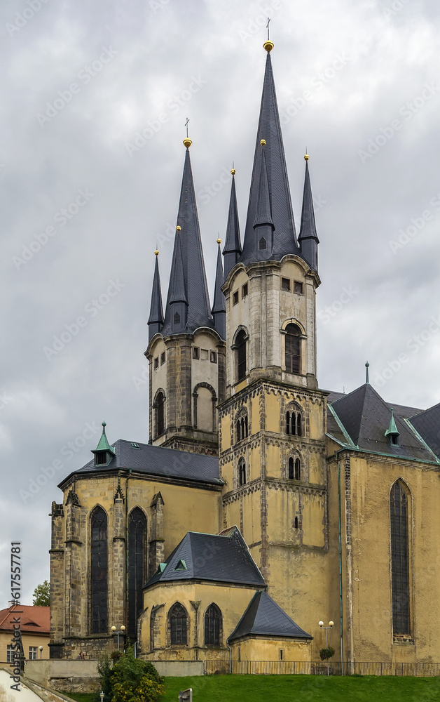 The Church of St. Nicholas was established in the 13th century as a three-naved basilica, Cheb, Czech republic The Church of St. Nicholas was established in the 13th century as a three-naved basilica, Cheb, Czech republic