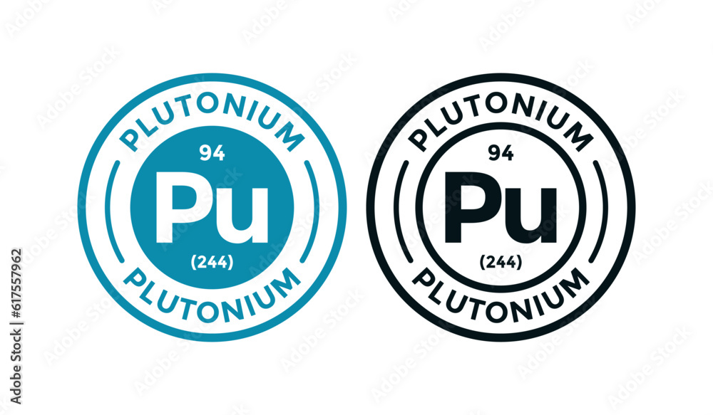 Plutonium logo badge template. this is chemical element of periodic table symbol. Suitable for business, technology, molecule, atomic symbol Plutonium logo badge template. this is chemical element of periodic table symbol. Suitable for business, technology, molecule, atomic symbol