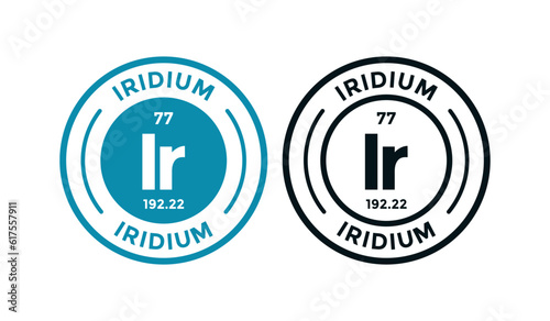 Iridium logo badge template. this is chemical element of periodic table symbol. Suitable for business, technology, molecule, atomic symbol 