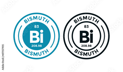 Bismuth logo badge template. this is chemical element of periodic table symbol. Suitable for business, technology, molecule, atomic symbol 