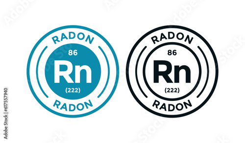 Radon logo badge template. this is chemical element of periodic table symbol. Suitable for business, technology, molecule, atomic symbol 
